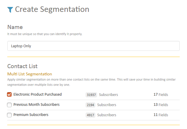 Create Segmentation