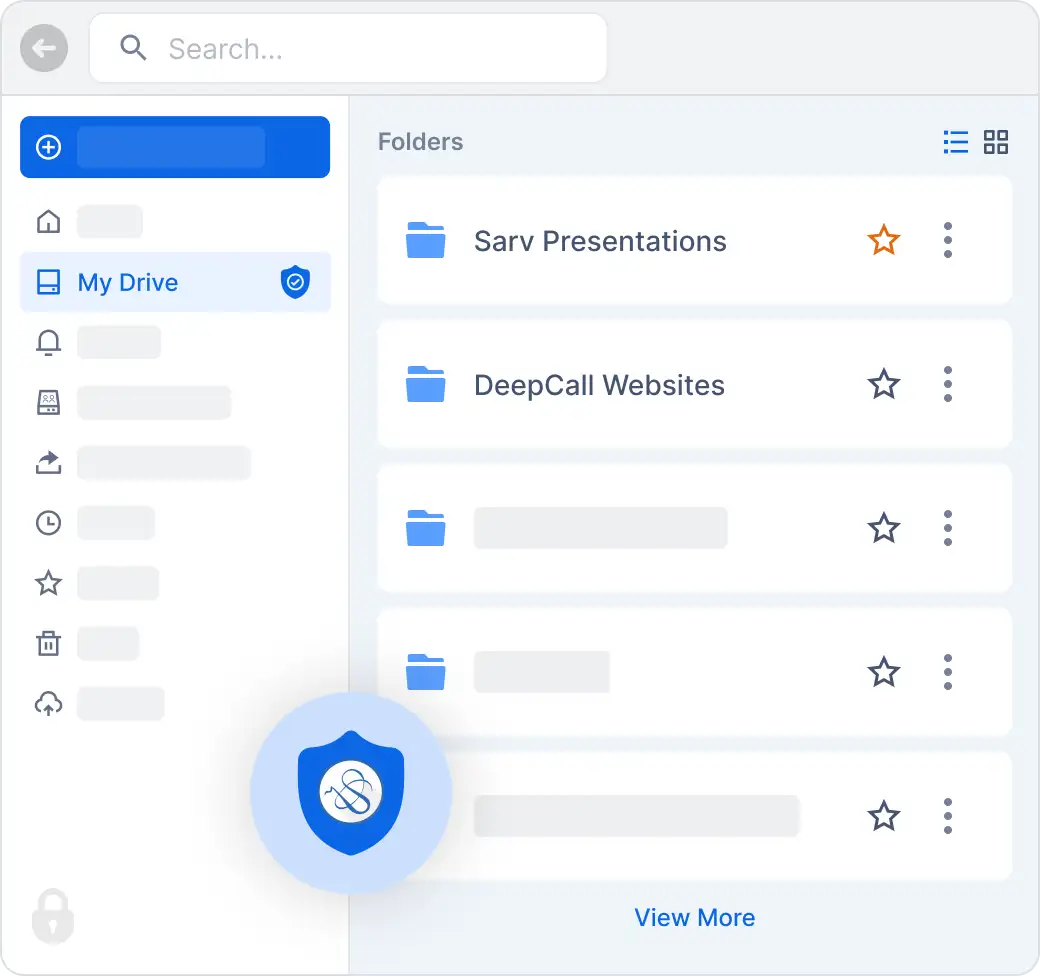 Files stored on highly secure servers with Sarv