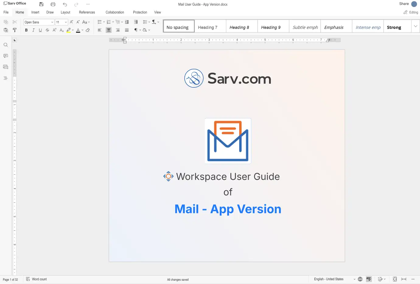 Real-time collaboration on Sarv Word documents